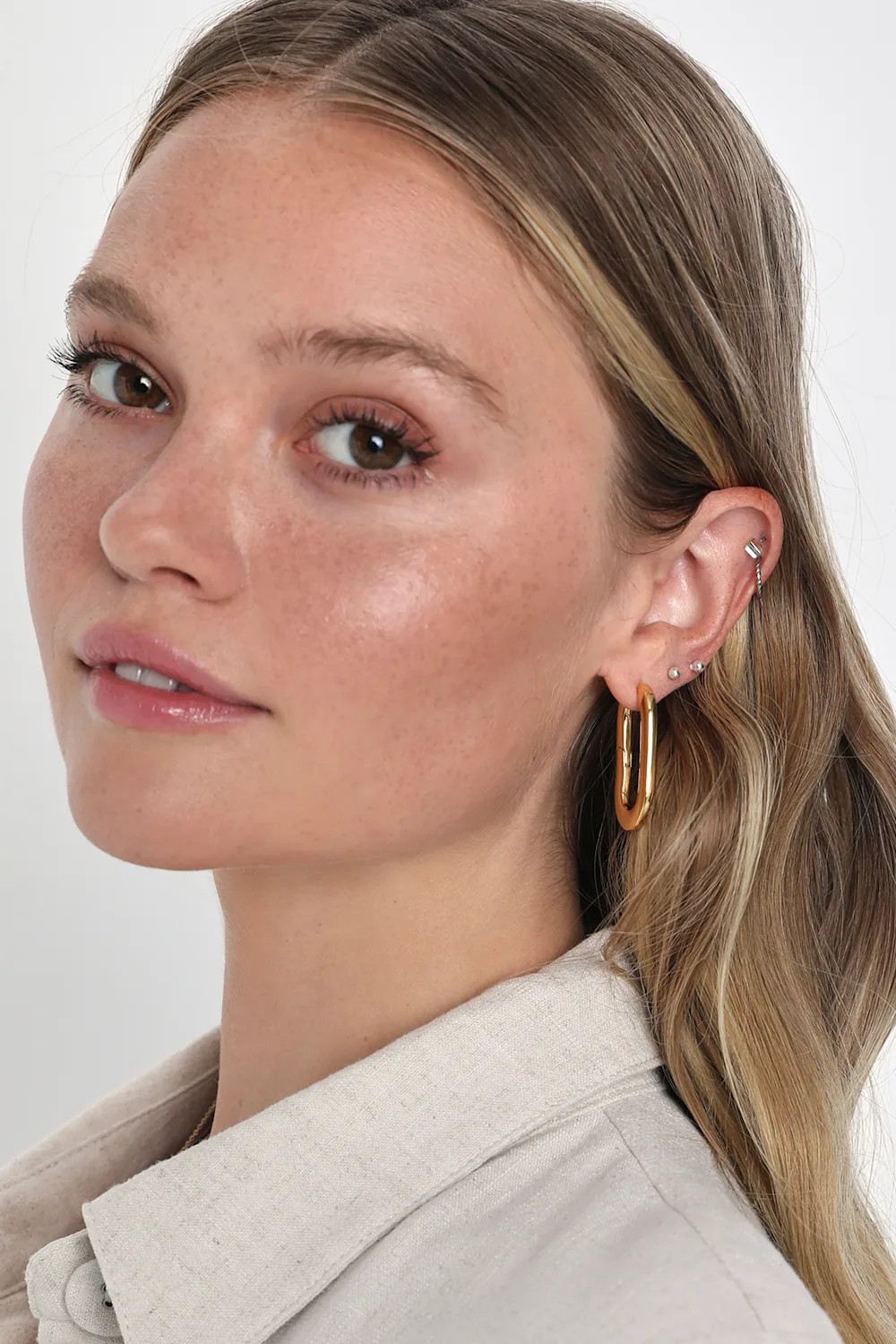 Elaborate Essence 14KT Gold Carabiner Hoop Earrings | Lulus (US)