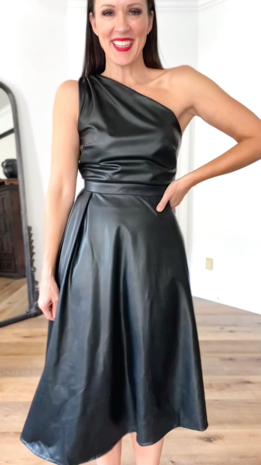 Holiday dress from Walmart! Only $39!

Sizing:
•Dress run true to size with plenty of stretch and coverage. Wearing small. 
•Shoes-fantastic shoe for the holidays. Run tts. 

Holiday party dress | Christmas party | NYE look .| Walmart fashion | Target style | faux leather dress 

#LTKshoecrush #LTKHoliday #LTKunder50