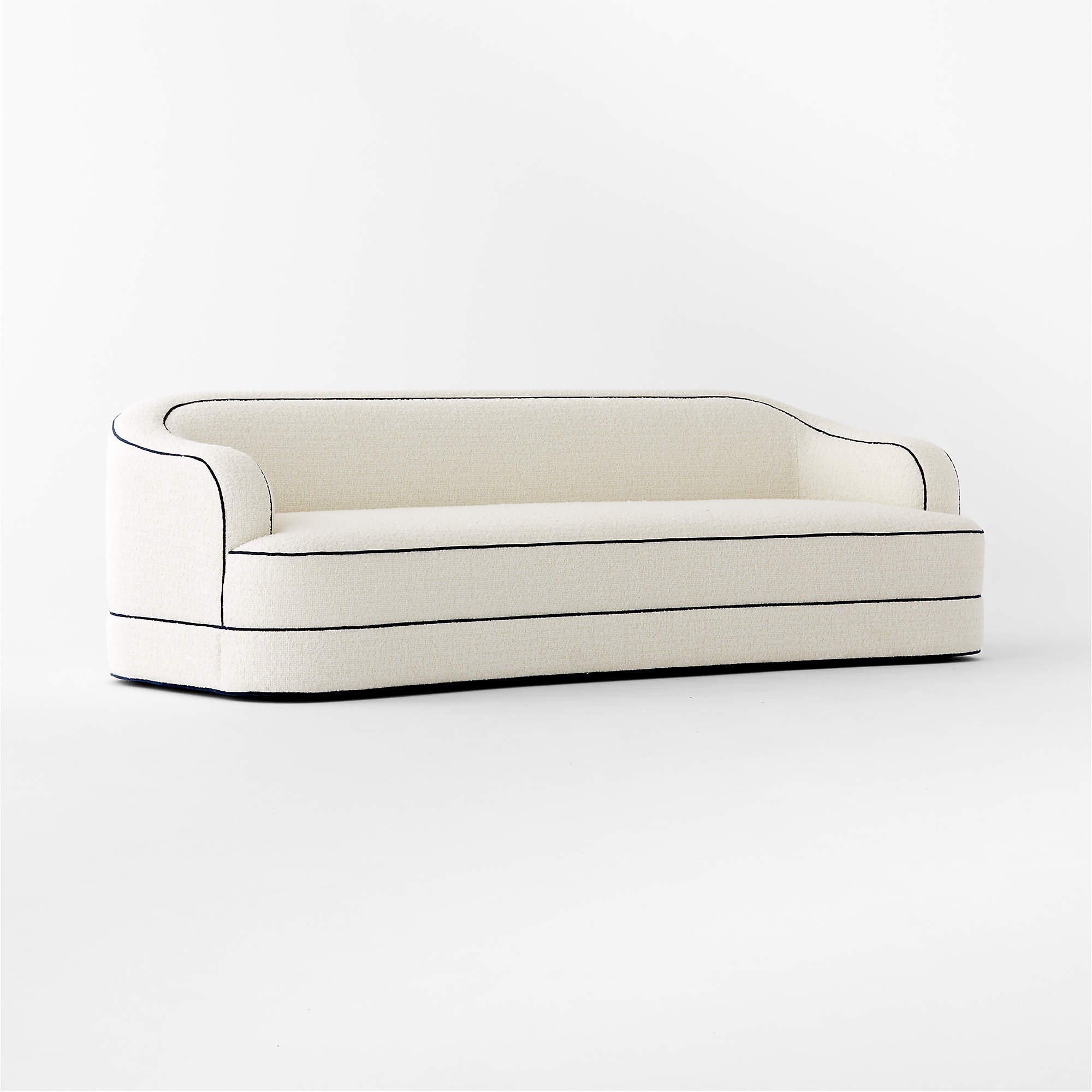Mylene 97" Ivory Boucle Curved Sofa by goop + Reviews | CB2 | CB2