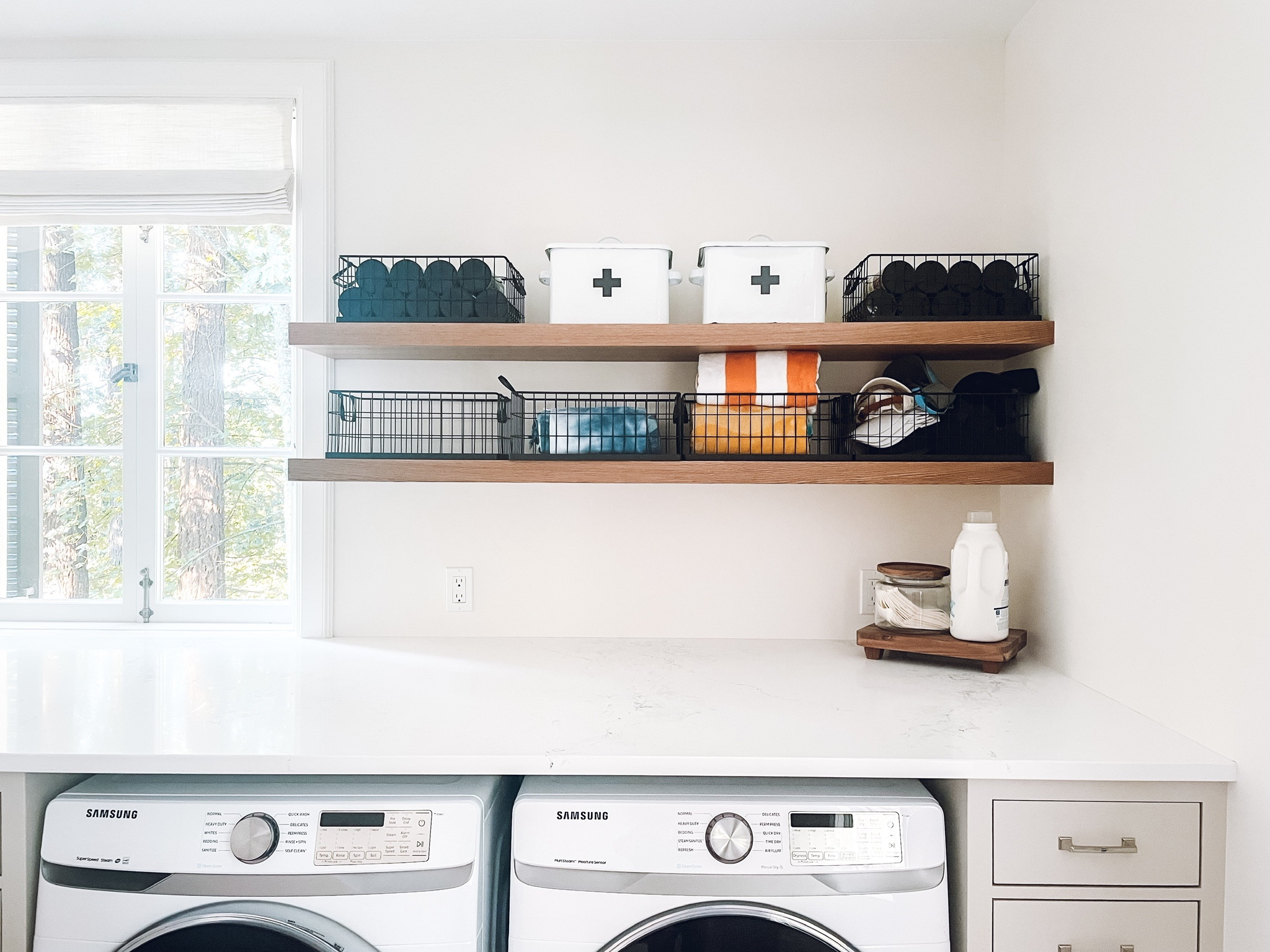 Laundry room organization. Anchor Montana Jar. The Container Store Stacking Wire Basket. Neat Method Grid Baskets. Amazon Lassos Boutique Retro Enameled First Aid Box. Amazon Farmhouse Wood Tray✨

#LTKkids #LTKfamily #LTKhome
