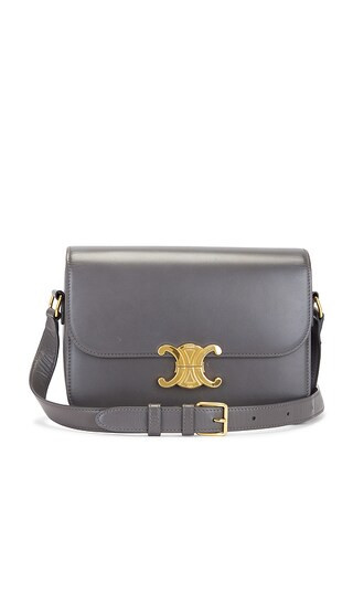 FWRD Renew Celine Triomphe Shoulder Bag in Grey. | Revolve Clothing (Global)