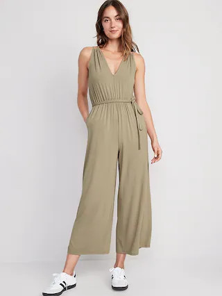 Sleeveless Double-Strap Ankle-Length Jumpsuit for Women | Old Navy (US)