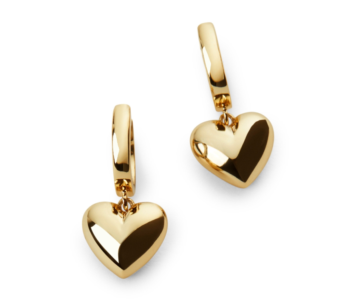 Ana Luisa Puffed Heart Hoops - Jessica - Gold | Macy's
