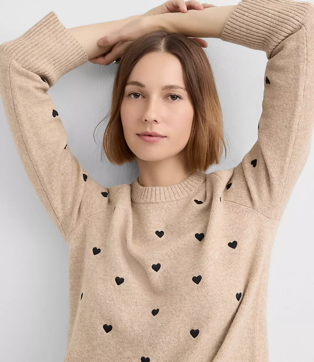 Mini Heart Embroidered Sweater | LOFT