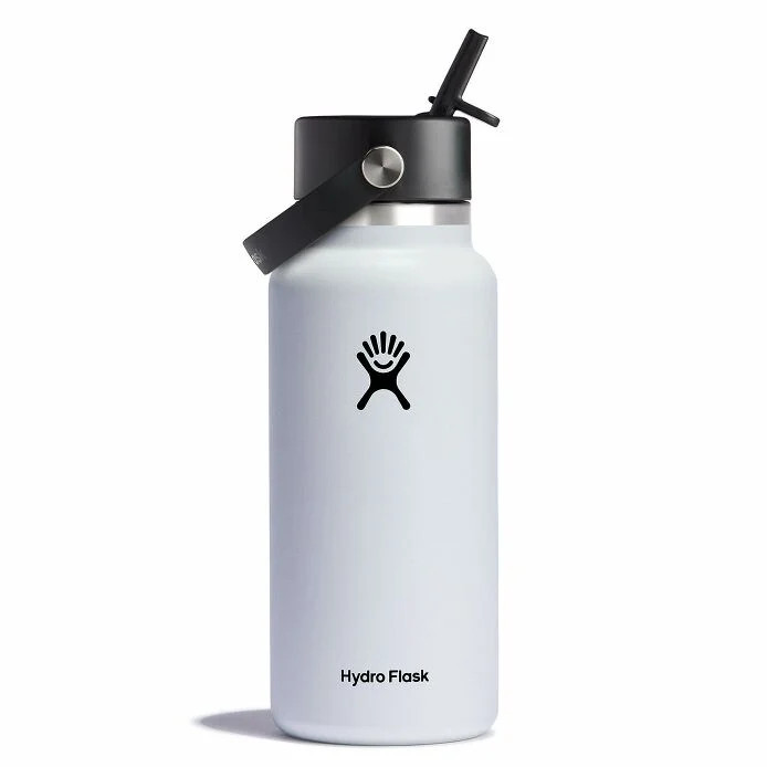 32 oz Wide Mouth with Flex Straw Cap - White | Hydro Flask