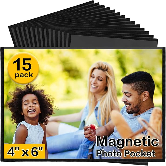 YixangDD 15 Pack Magnetic Picture Frame, 4 x 6 Inches Fridge Magnetic Photo Frames, Magnetic Phot... | Amazon (US)