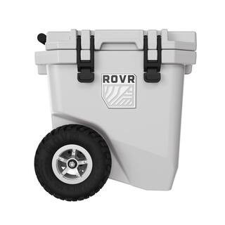 RollR 30 Quart Wheeled Hard Cooler with Telescopic Handle (Powder) | The Home Depot