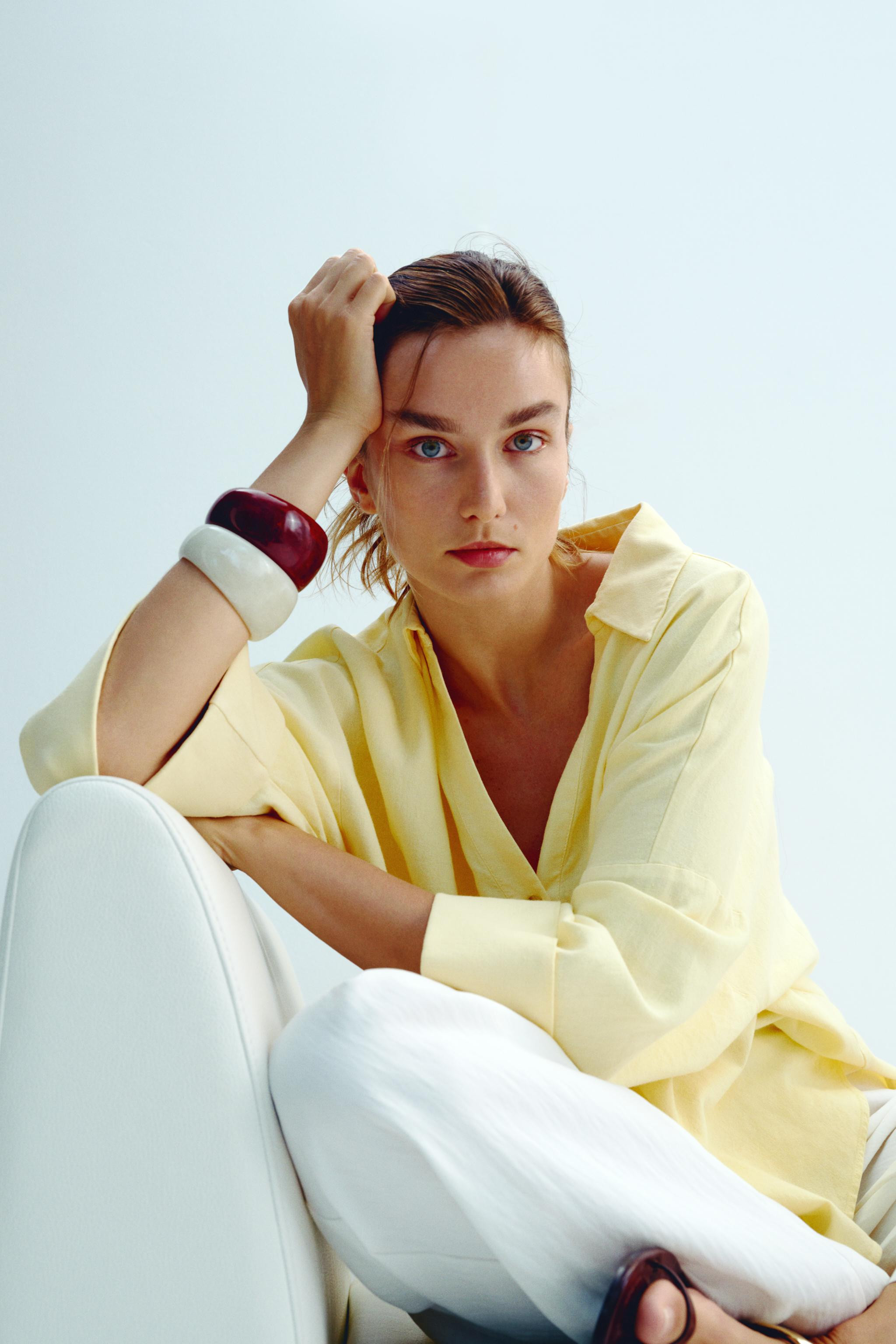 WIDE SLEEVE LINEN SHIRT | Zara US