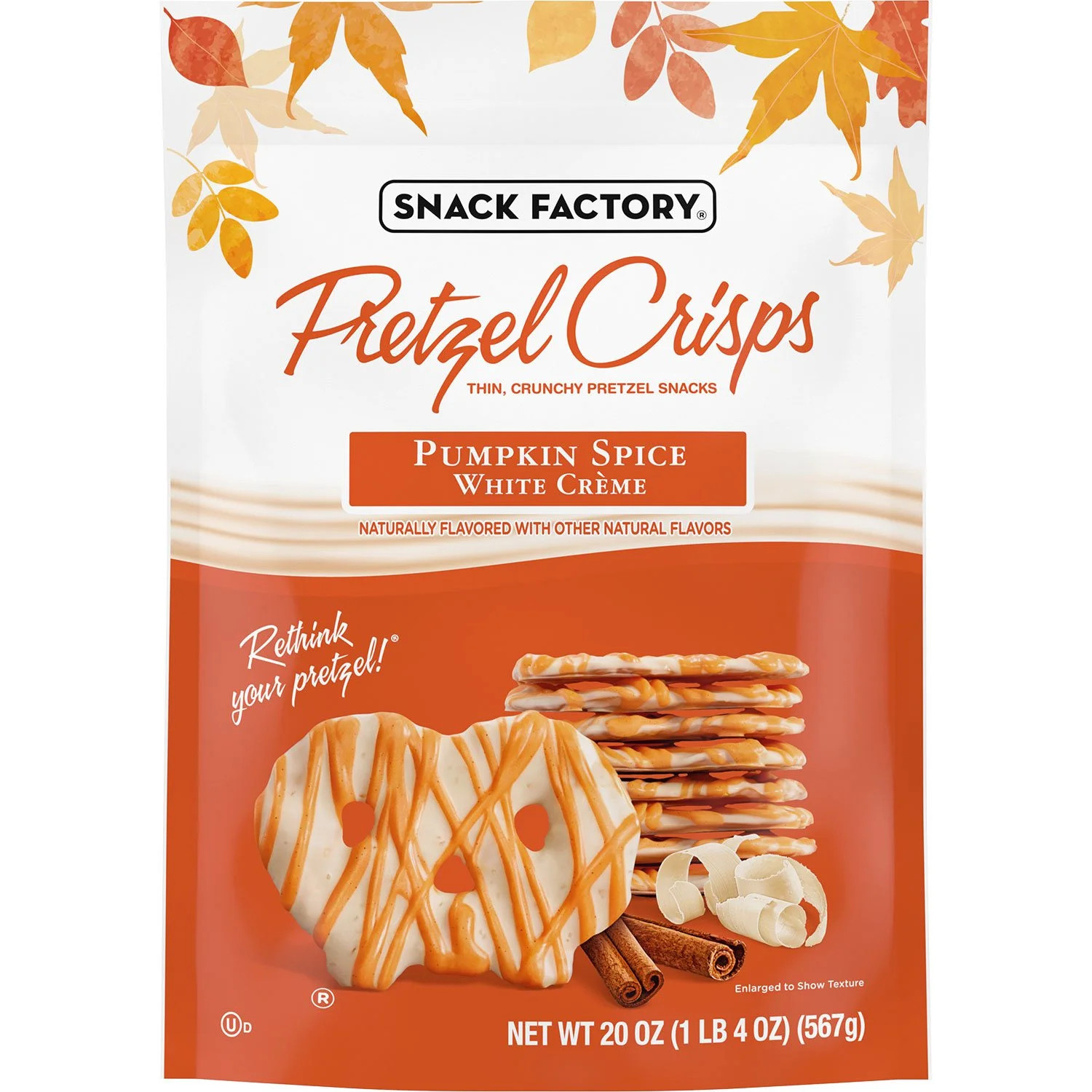 Snack Factory Pumpkin Spice White Creme Pretzel Crisps, 20 oz. | Sam's Club