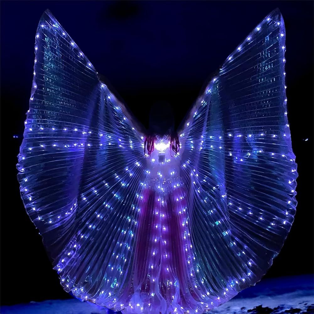 LED Wings Halloween Butterfly Wings Light up Angel Wings LED Moth Cape with Telescopic Sticks for... | Amazon (US)