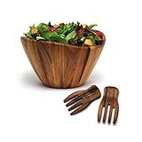 Lipper International Acacia Wave Bowl with Salad Hands | Amazon (US)