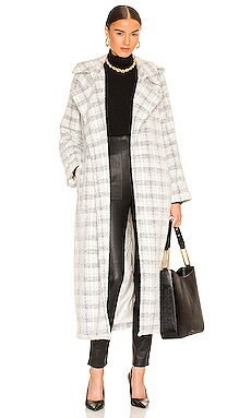 L'Academie Alaia Coat in Black & White from Revolve.com | Revolve Clothing (Global)
