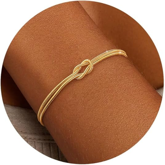 KOHOTA Valentines Day Gifts Silver Gold Bracelets for Women Trendy 14K Gold Plated Bracelet for W... | Amazon (US)