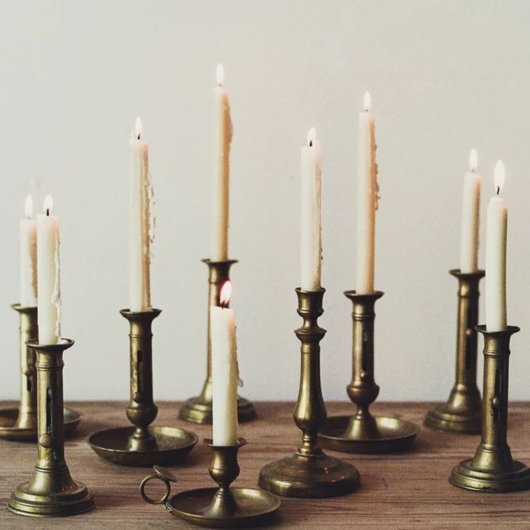 Vintage Brass Candlestick | elsie green | décor | Elsie Green US