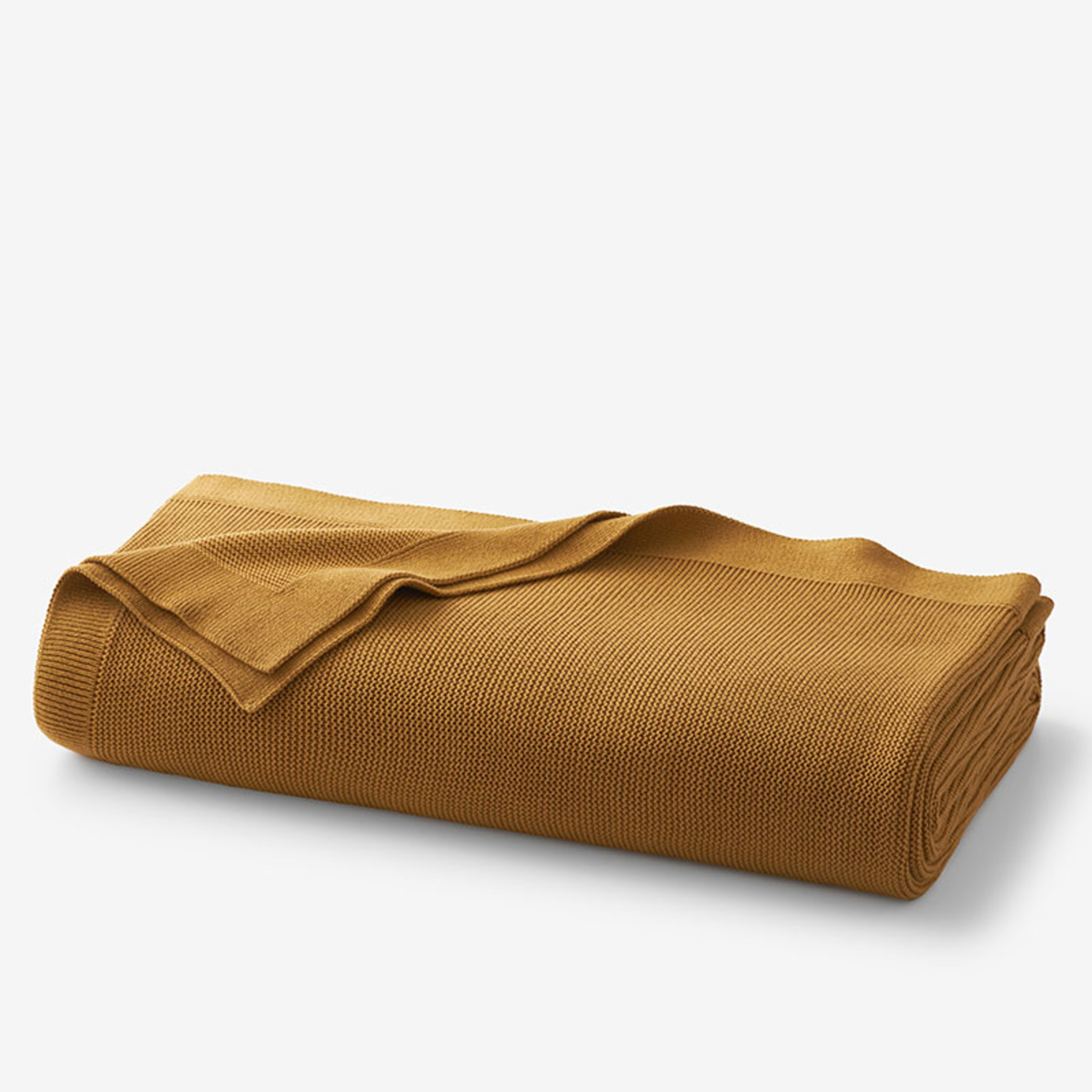 Classic All Season Breathable Cotton Knit Blanket - Gold, Twin | The Company Store
