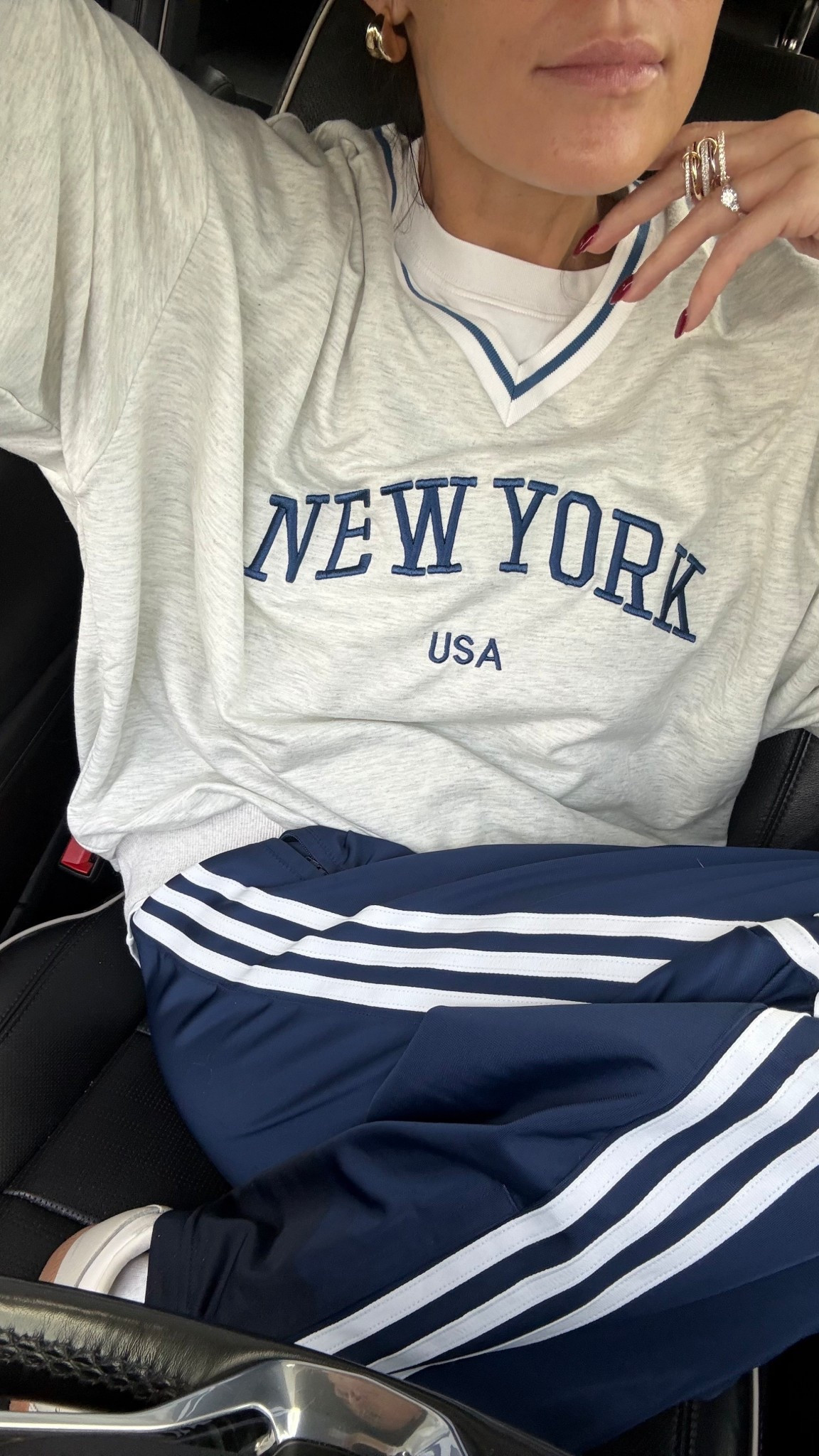 Size large in sweatshirt
Size medium in adidas pants (got as a gift probably would be a small if I ordered for myself they are a little oversized) 
Navy pants, track pants 

Pants on sale! 
@adidas @finishline @amazonfashion

#LTKFindsUnder50 #LTKFindsUnder100 #LTKootd