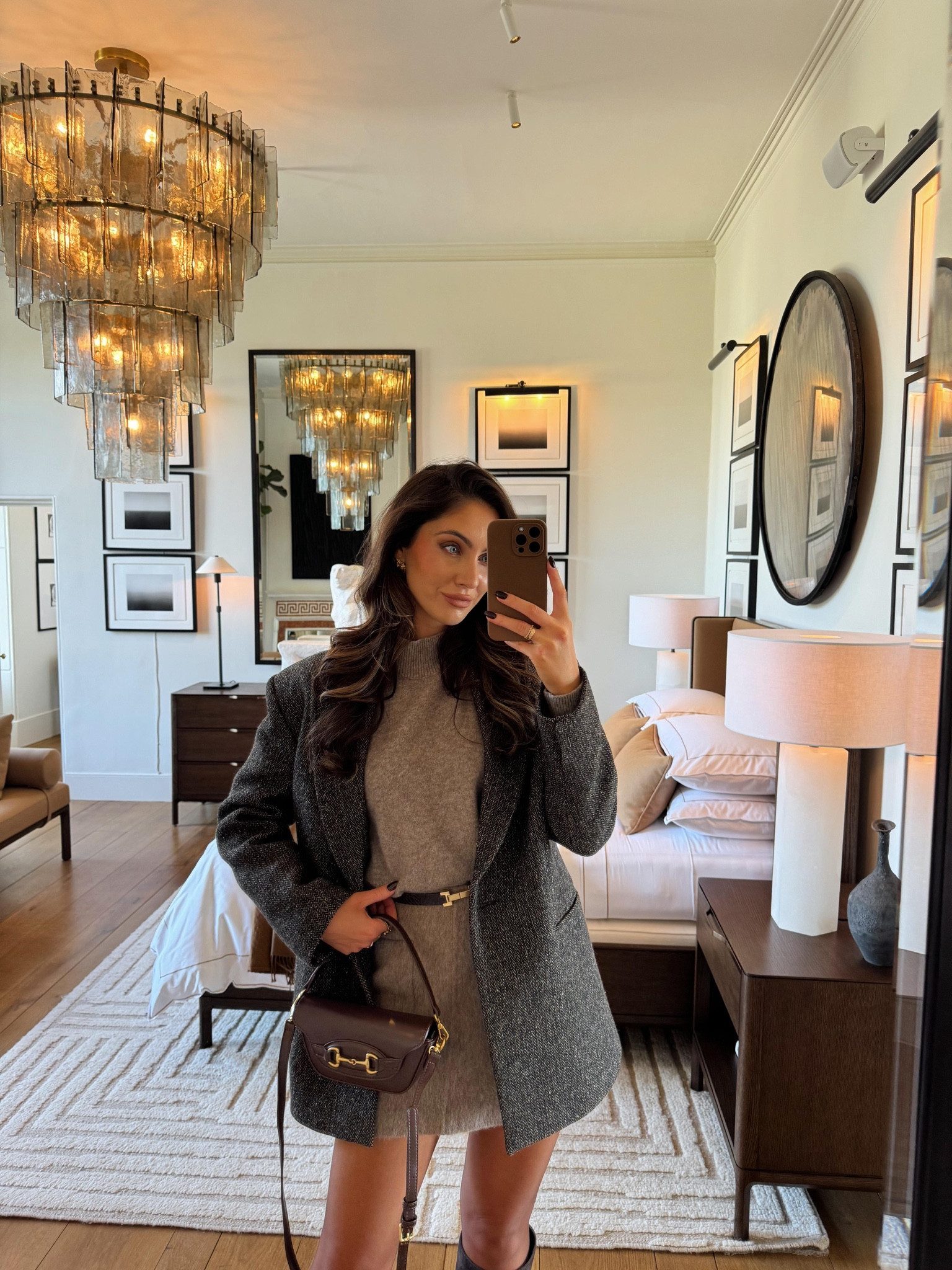 One of my favourite looks this autumn - a classic blazer and mini skirt combo, with this old season Sandro blazer, Other Stories mole jumper, and Arket wool mini skirt. Chocolate suede knee high boots and brown bag

#LTKworkwear #LTKautumn #LTKstyletip