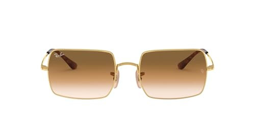 Ray-Ban Unisex RB1969 Rectangle Rectangular Sunglasses, Gold/Clear Gradient Brown, 54 mm | Amazon (US)