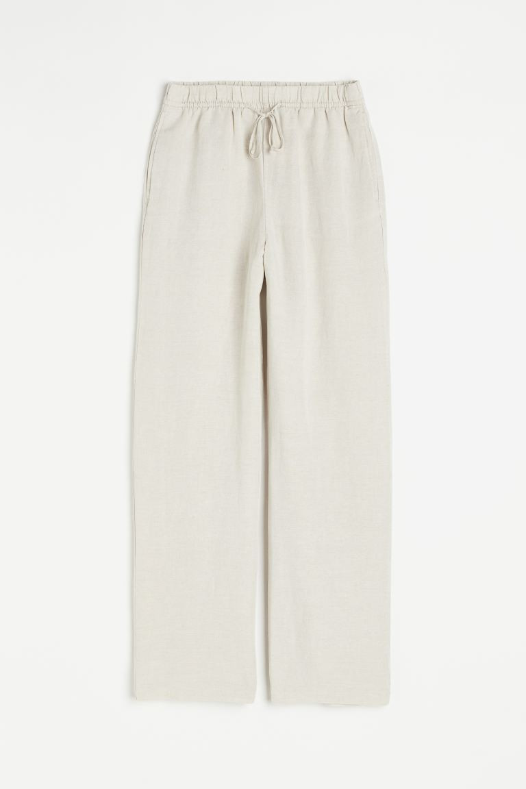 Linen-blend pull-on trousers | H&M (UK, MY, IN, SG, PH, TW, HK)