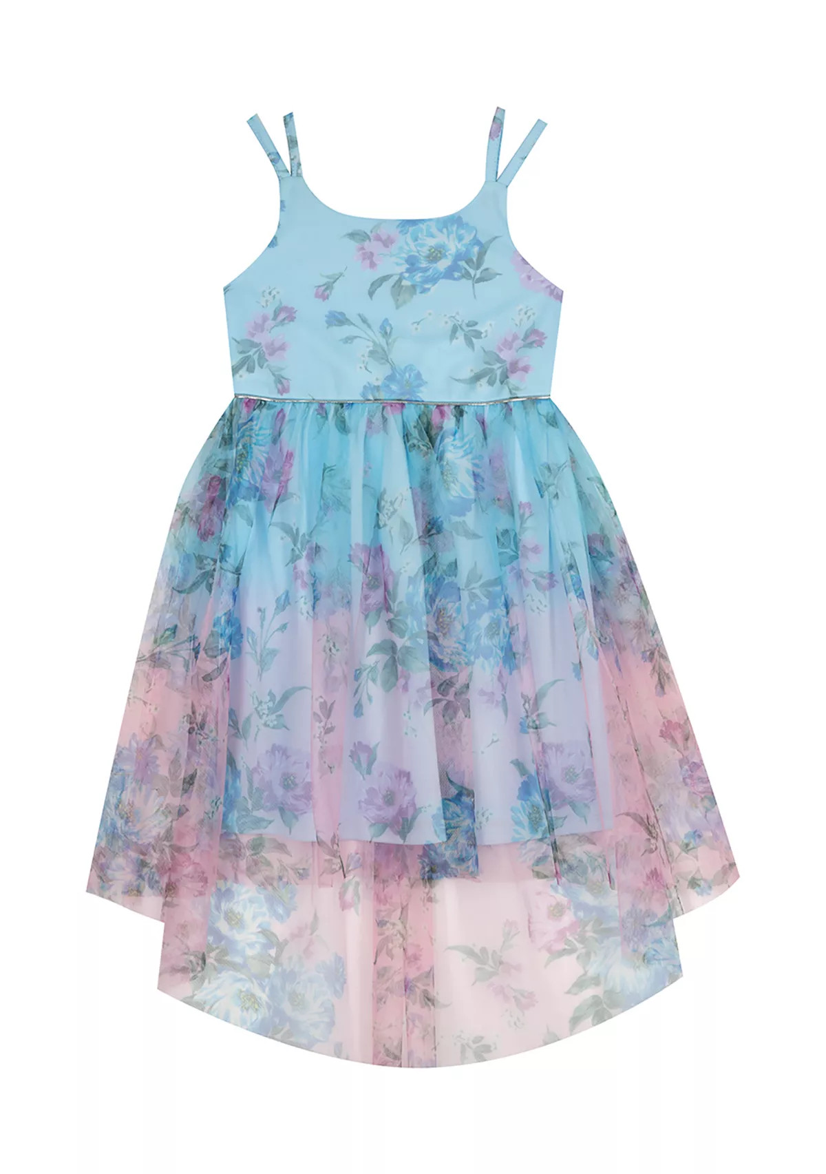 Rare EditionsGirls 4-6x Floral Ombré Mesh High Low Dress | Belk
