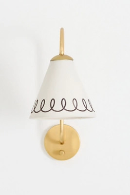 Maeve Embroidered Loop Shaded Sconce Wall Light | Anthropologie (US)