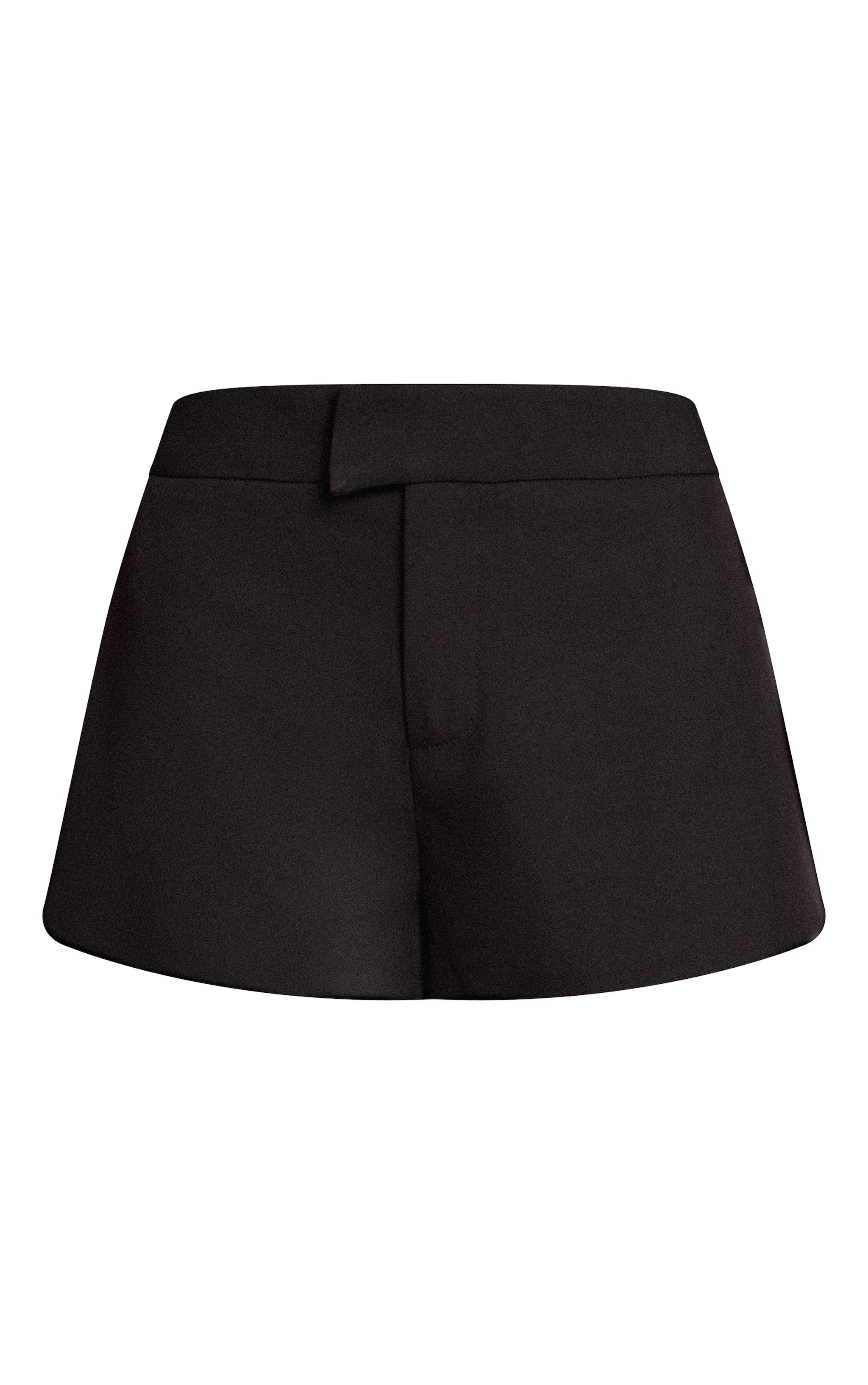 Black Woven Tailored Shorts | PrettyLittleThing UK