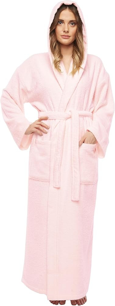 Arus Women's Hooded Classic Bathrobe Turkish Cotton Robe with Full Length Options | Amazon (US)
