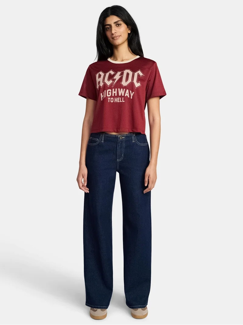 AC/DC Women's Graphic Jersey with Short Sleeves, Sizes XXS-XXL | Walmart (US)