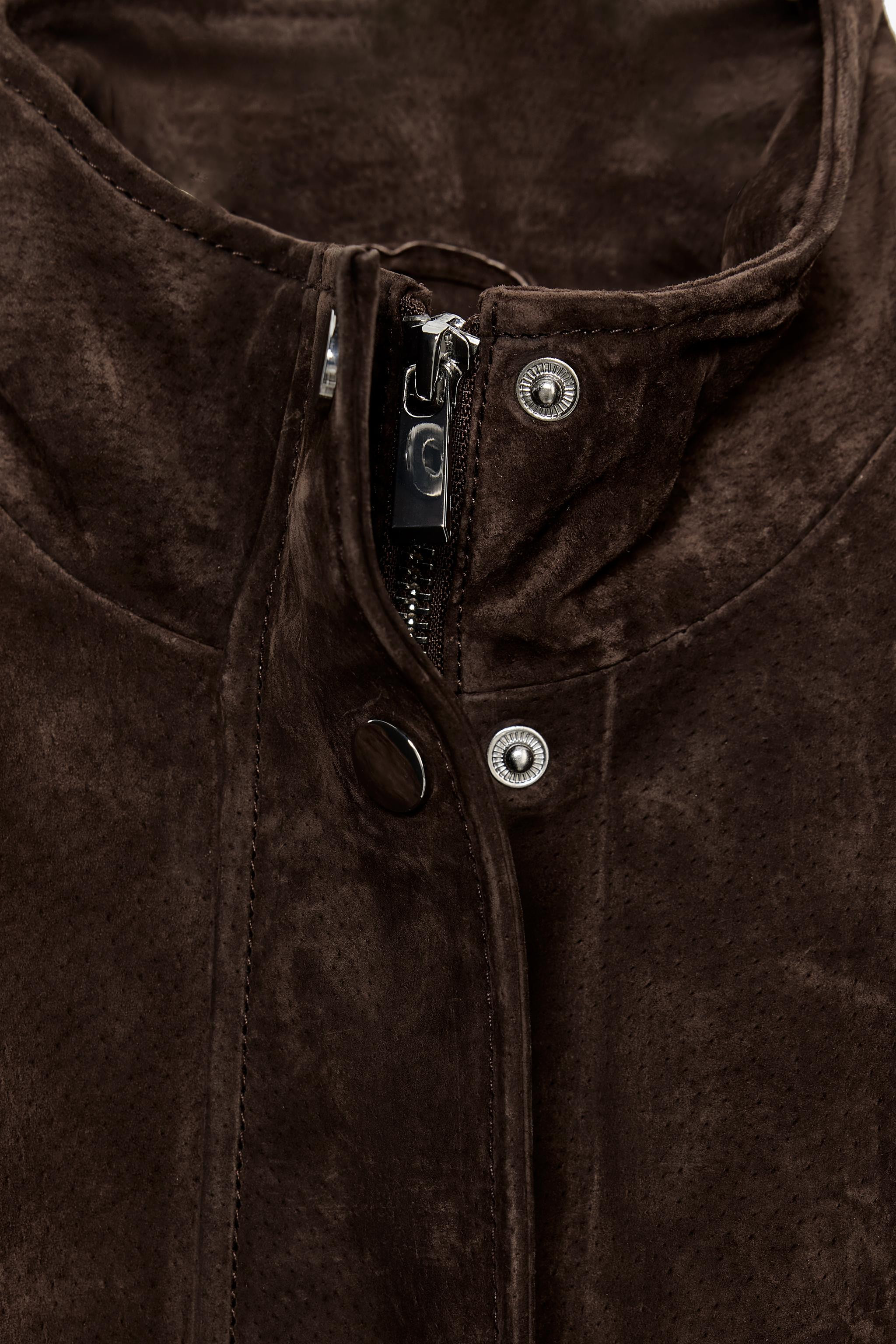 SUEDE LEATHER BOMBER JACKET WITH POCKETS | Zara UK