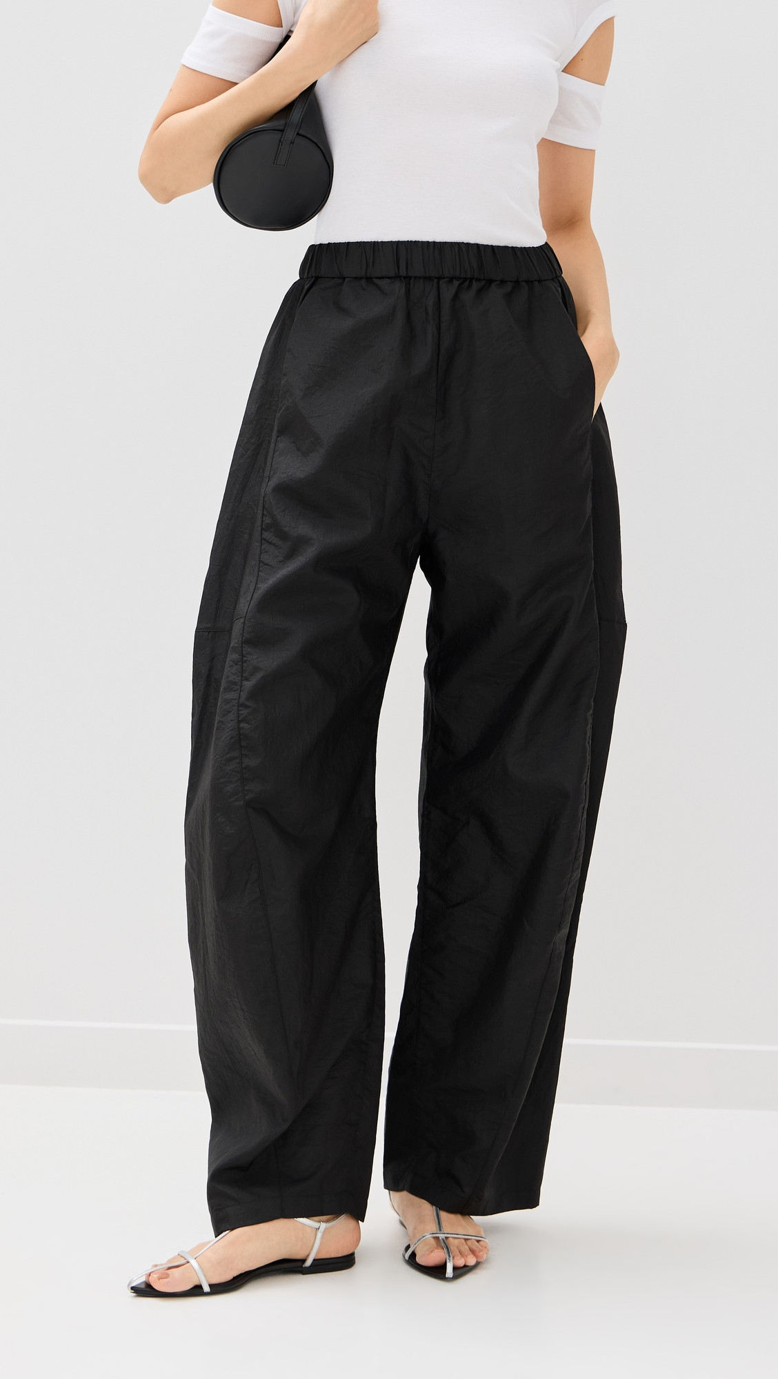 Tibi Crispy Nylon Winslow Pant Black L | Shopbop
