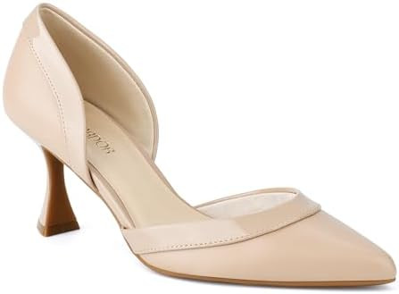 JENN ARDOR Women's Pumps Low Heels Pointed Closed Toe Kitten Dress Shoes for Women Comfortable St... | Amazon (US)