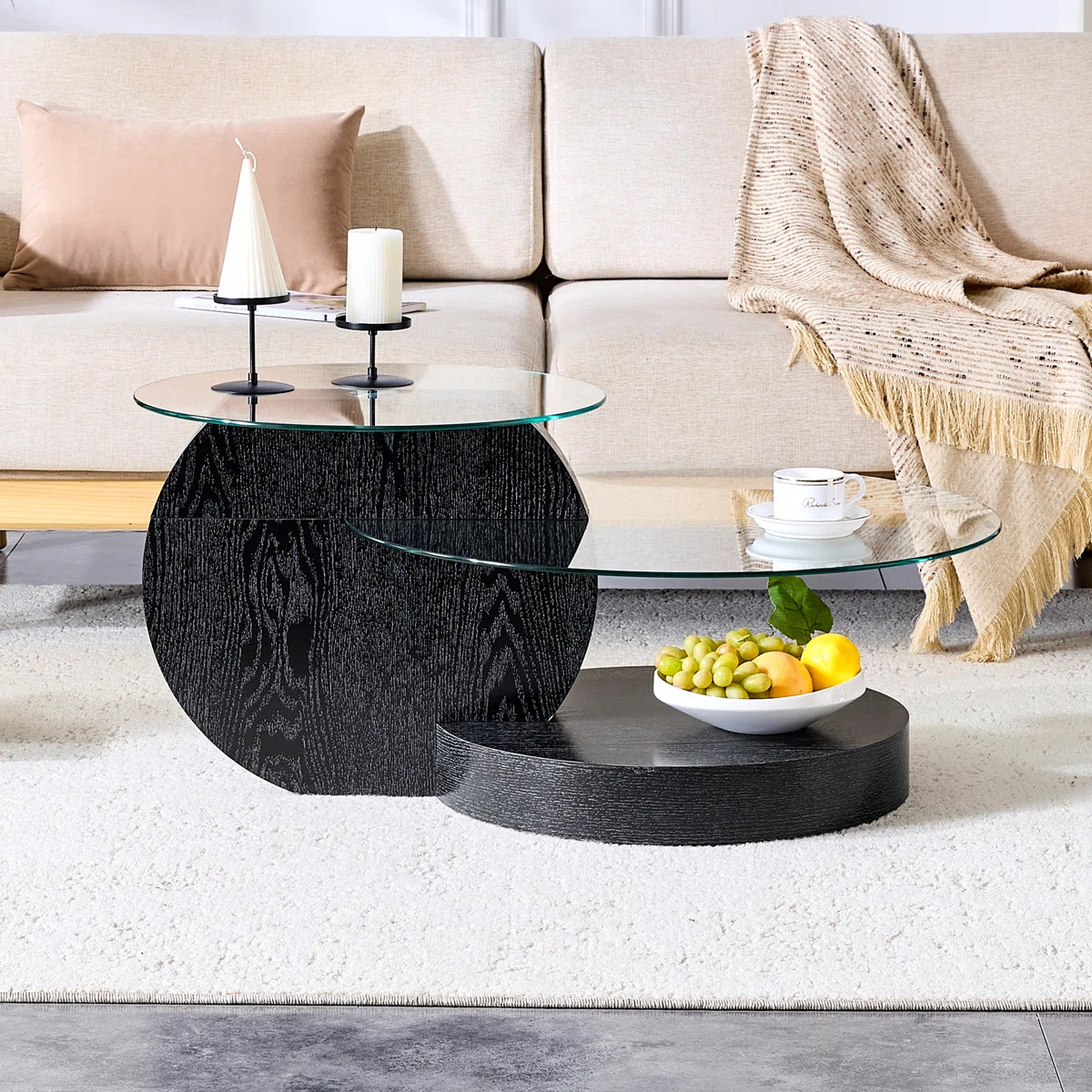 Luxurious Round Nesting Coffee Table with Storage | Wayfair North America