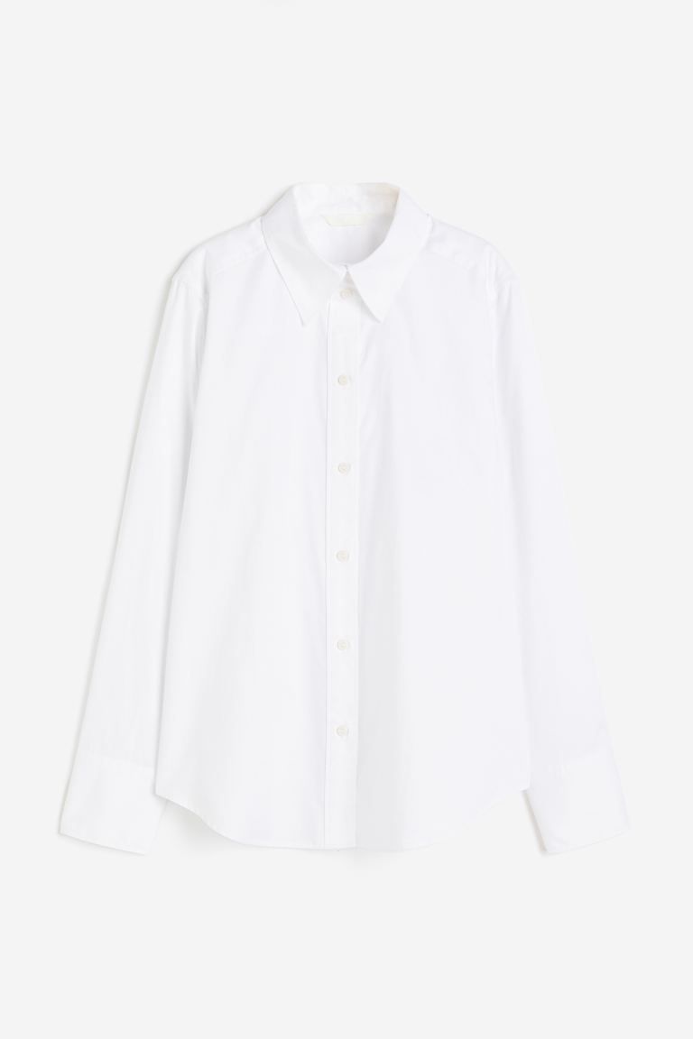 Cotton Shirt - White - Ladies | H&M US | H&M (US + CA)