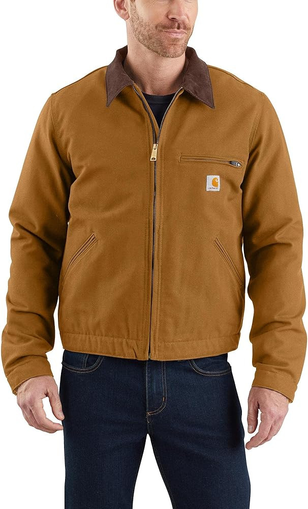 Carhartt Men's Relaxed Fit Duck BlanketLined Detroit Jacket | Amazon (US)