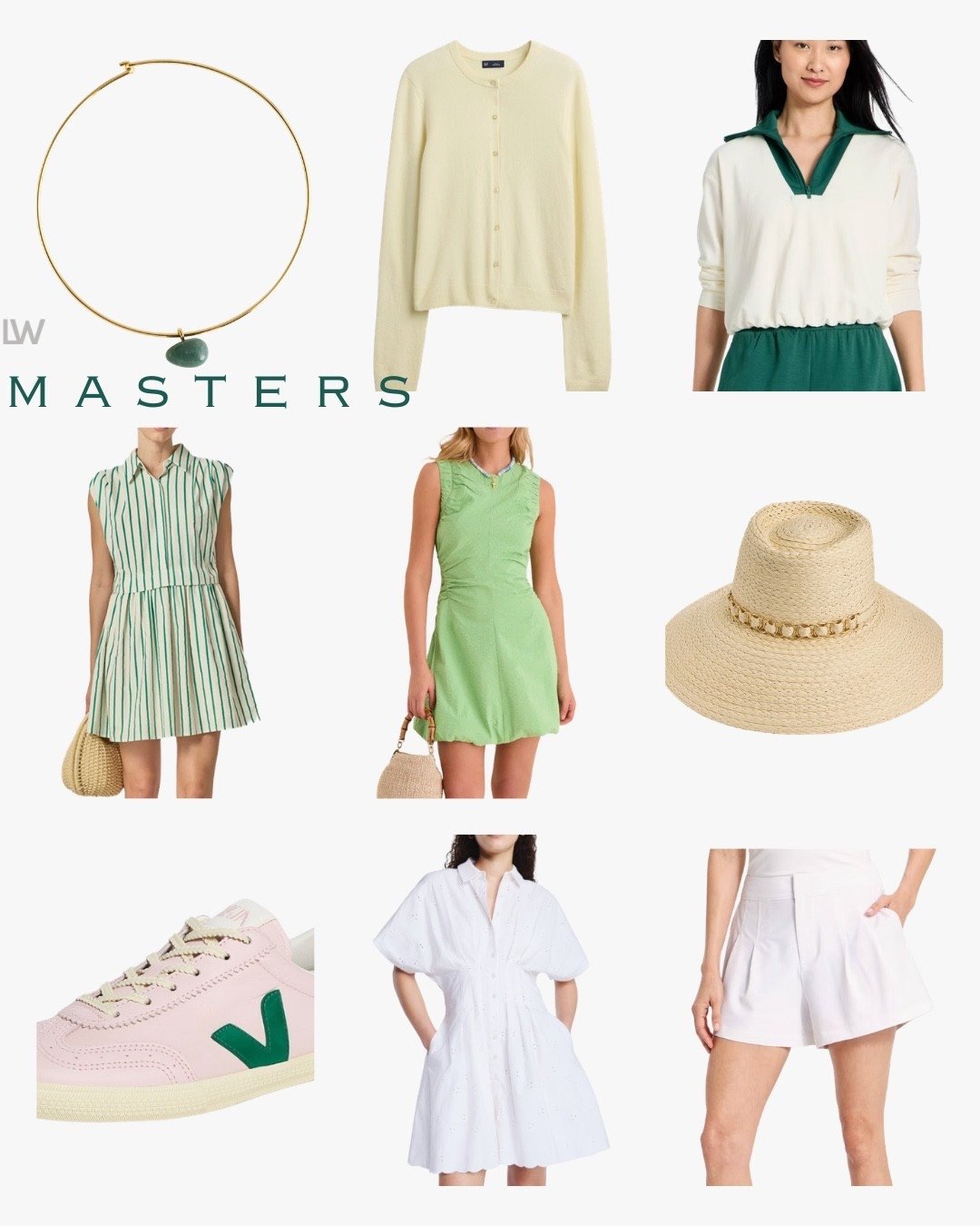 All the masters pieces I love! Green / white / yellow/ gold / raffia…. It’s such a fun event to be on theme for ⛳️💚