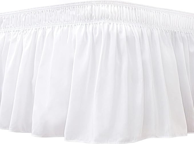 Biscaynebay Wrap Around Bed Skirts for King & Cal King Beds with Long Drop of 18", White Adjustab... | Amazon (US)