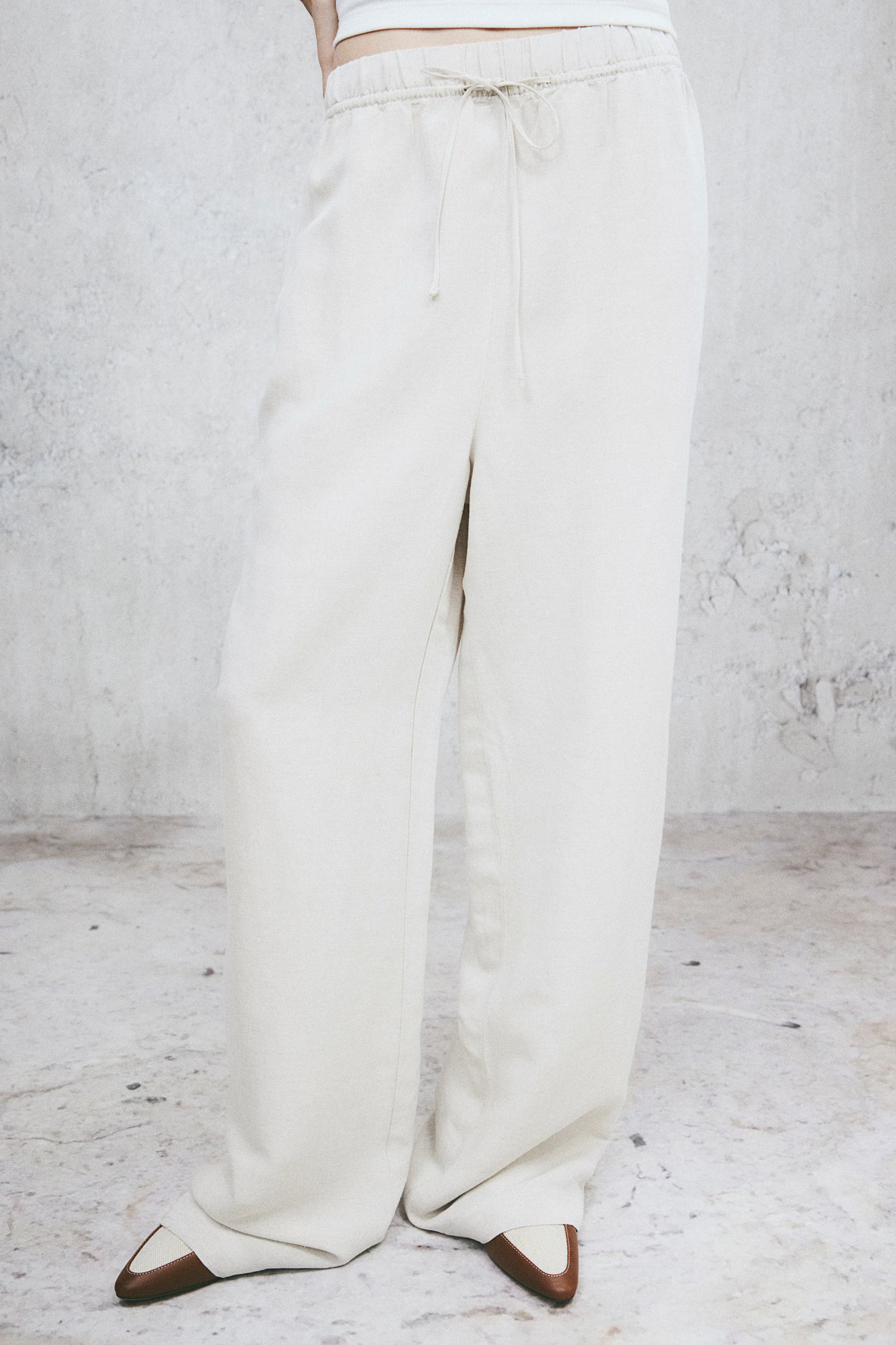 Linen-blend Pull-on Pants | H&M (US + CA)