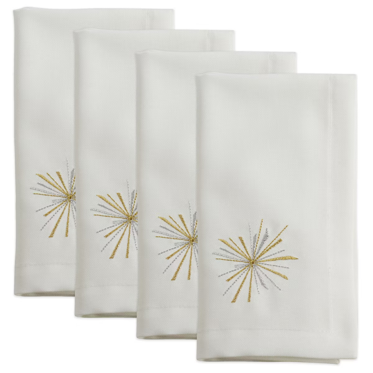 Saro Lifestyle Starburst Napkin, 19" Square, White (Set of 4) | Target