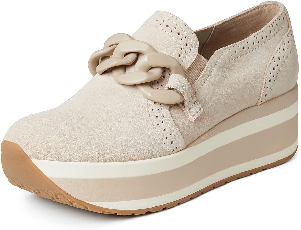 Platform Sneakers for Women Round Toe Slip On Classic Wedge Heel Loafers Sneaker Comfortable Work... | Amazon (US)