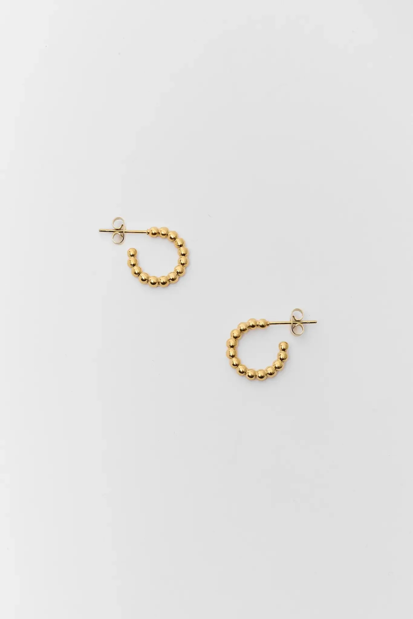 Iris Gold Beaded Hoop Earrings | Avara