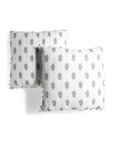 2pc Block Print Euro Shams | TJ Maxx