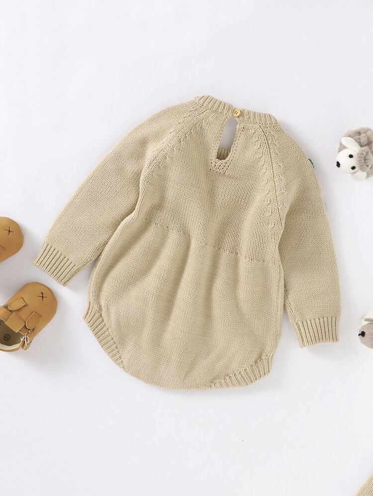 Baby Unisex Floral Embroidered Knit Bodysuit | SHEIN