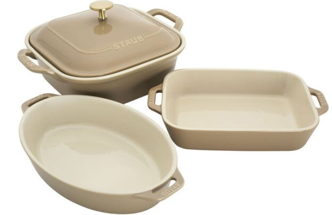 Staub Stoneware 4-pc, Mixed Baking Dish Set, sesame | The ZWILLING Group Cutlery & Cookware