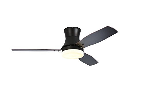52” Ceiling fans with Light Flush Mount Reversible 3 Blade Remote Light Kit Timing Warm Lighting (bl | Amazon (US)
