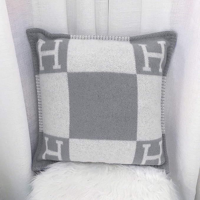 Hayden Harpergfxnjnjn Fashion Super Soft Wool & Cashmere Pillowcase Lattice Living Room Sofa Pill... | Amazon (US)