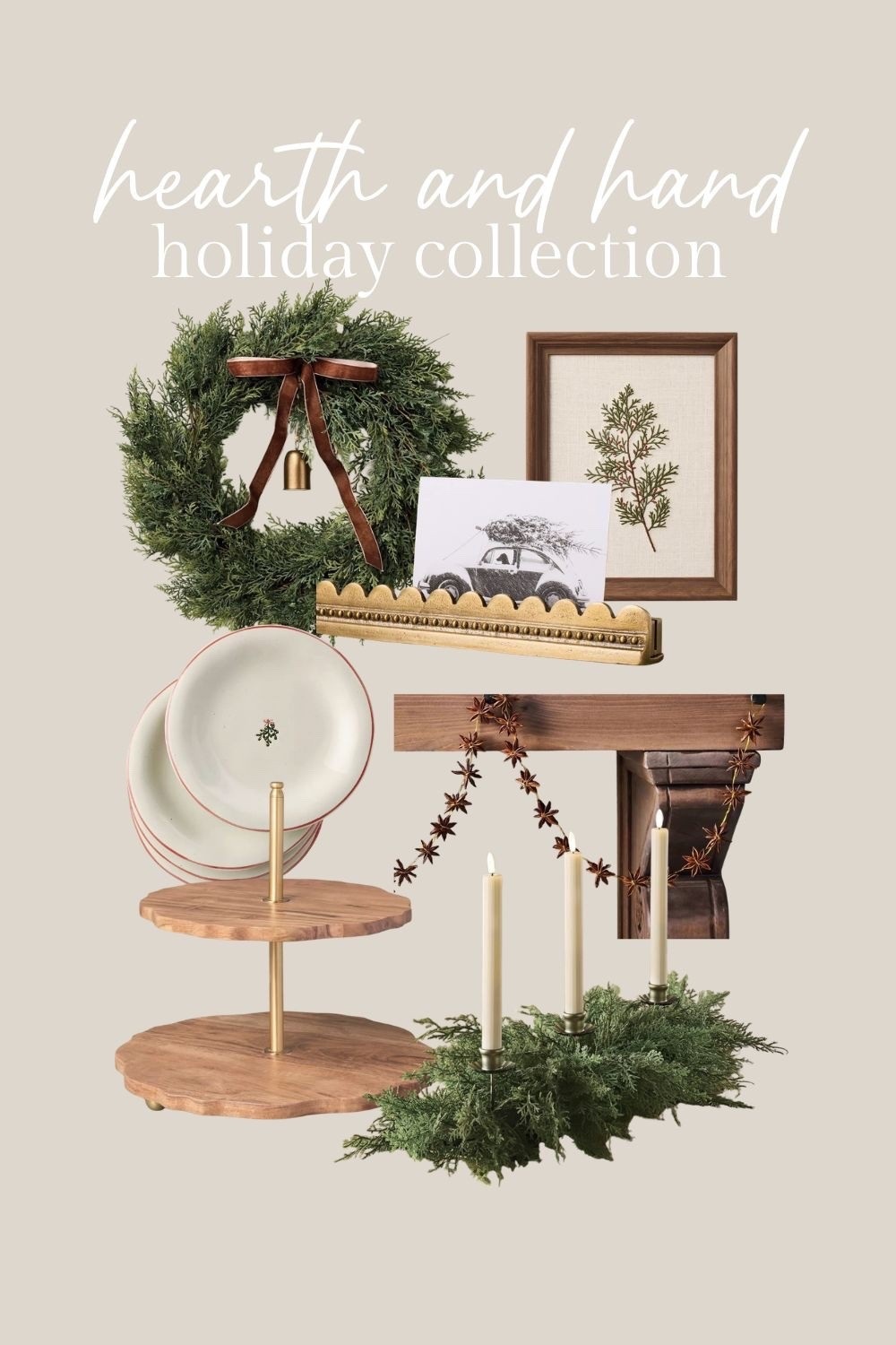 New hearth and hand holiday collection preview! Available 10/4. Christmas wreath. Christmas card holder. Stocking holder. Winter wreath. Christmas art.

#LTKHome #LTKSeasonal