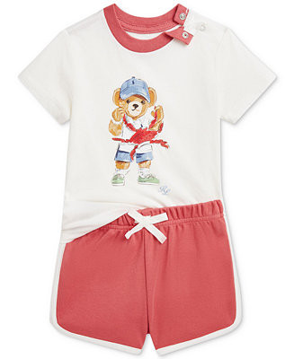Polo Ralph Lauren Baby Polo Bear Jersey Tee & Short Set - Macy's | Macy's