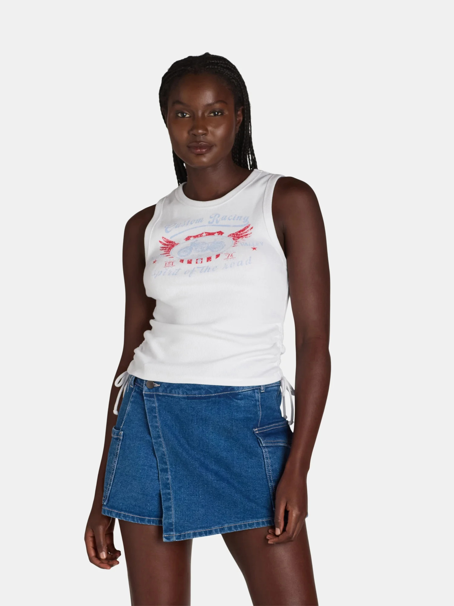 No Boundaries Juniors Lace Up Tank Top | Walmart (US)