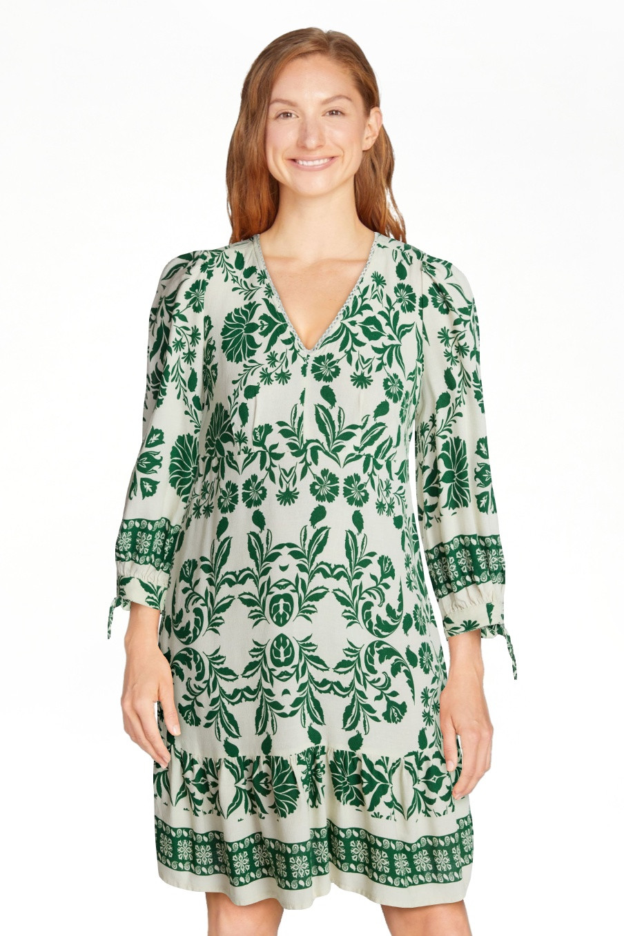 Time and Tru Women's A-Line Border Print Mini Dress, Sizes XS-XXXL | Walmart (US)