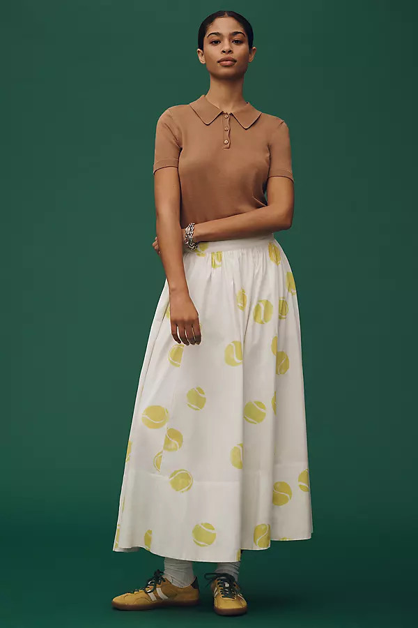 The Jacie Poplin Printed Midi Skirt by Maeve: Kate Schelter Edition | Anthropologie (US)